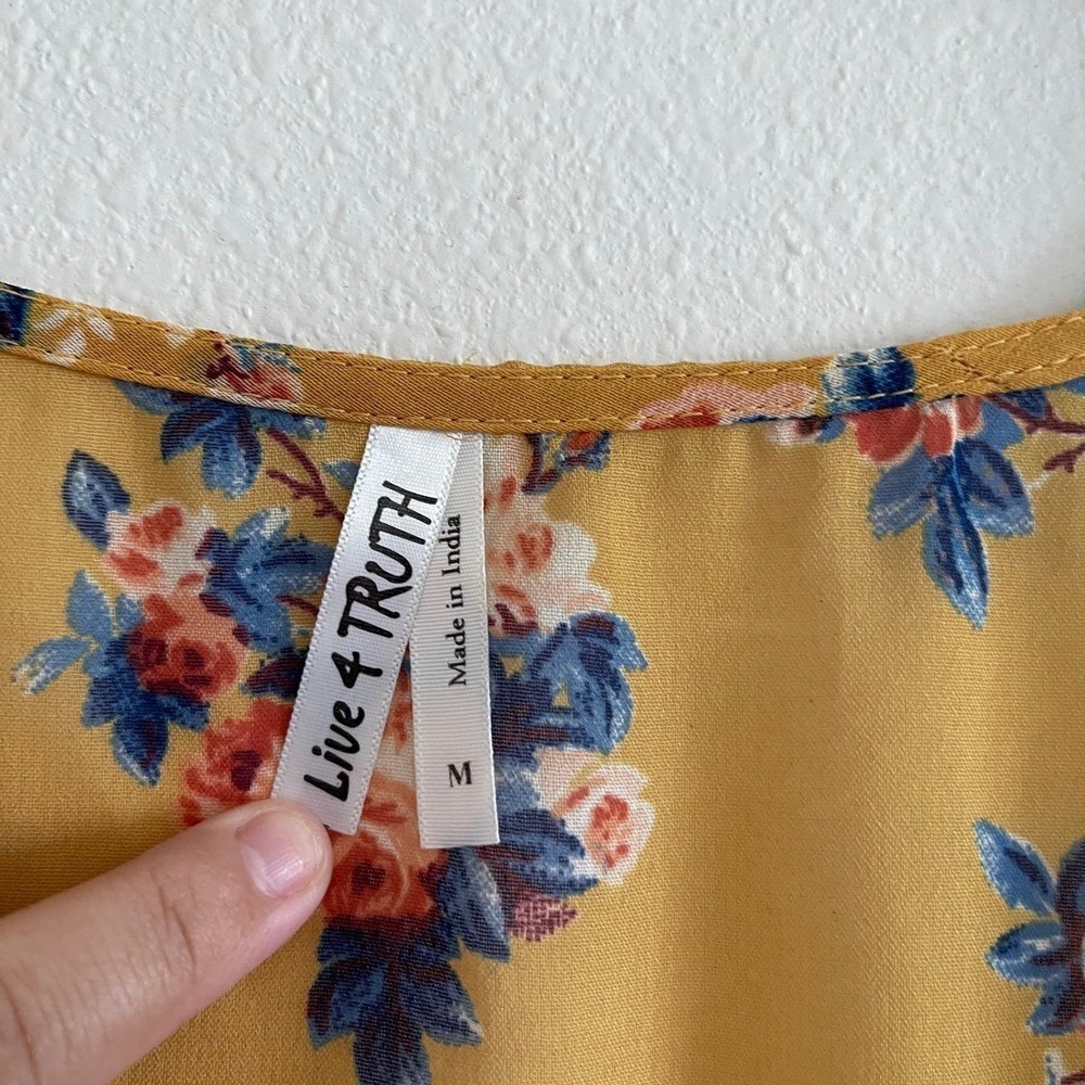 Live 4 truth Boho maxi cover up yellow floral size medium - Picture 4 of 8